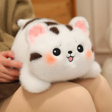 Load image into Gallery viewer, Fat Cat Plush Toy - Brown and White Striped Tabby - Loafing with Big Eyes and Tiny Paws-5