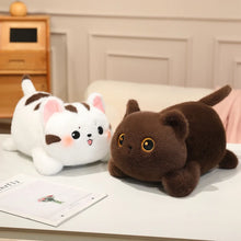 Load image into Gallery viewer, Fat Cat Plush Toy - Brown and White Striped Tabby - Loafing with Big Eyes and Tiny Paws-9