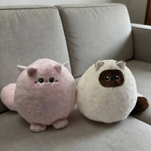 Load image into Gallery viewer, Fat Cat Plushie - Siamese Cat - Round and Adorable-5