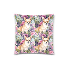 Load image into Gallery viewer, Fawn and White Chihuahua Azaleas Throw Pillow Covers-Cushion Cover-Chihuahua, Home Decor, Pillows-4