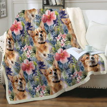 Load image into Gallery viewer, Fawn and White Chihuahuas Garden Gala Soft Warm Fleece Blanket-Blanket-Blankets, Chihuahua, Home Decor-12