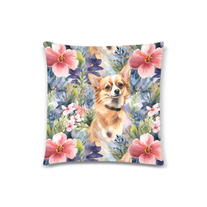 Fawn and White Chihuahua's Garden Gala Throw Pillow Covers-Cushion Cover-Chihuahua, Home Decor, Pillows-2