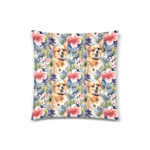 Fawn and White Chihuahua's Garden Gala Throw Pillow Covers-Cushion Cover-Chihuahua, Home Decor, Pillows-Four Chihuahuas-4