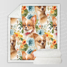 Load image into Gallery viewer, Fawn and White Chihuahuas in Bloom Soft Warm Fleece Blanket-Blanket-Blankets, Chihuahua, Home Decor-10