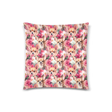 Load image into Gallery viewer, Fawn Chihuahuas Amongst Peonies and Roses Throw Pillow Cover-Cushion Cover-Chihuahua, Home Decor, Pillows-One Size-2