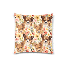 Load image into Gallery viewer, Fawn Chihuahuas Floral Tapestry Throw Pillow Cover-Cushion Cover-Chihuahua, Home Decor, Pillows-One Size-2