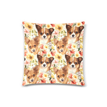 Load image into Gallery viewer, Fawn Chihuahuas Floral Tapestry Throw Pillow Cover-Cushion Cover-Chihuahua, Home Decor, Pillows-One Size-1
