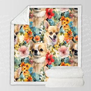 Fawn Chihuahuas in Bloom Soft Warm Fleece Blanket-Blanket-Blankets, Chihuahua, Home Decor-10