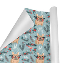 Load image into Gallery viewer, Fawn / Cream Festive French Bulldog Christmas Gift Wrapping Paper - 2 Rolls-Christmas Ornament-Christmas,French Bulldog,Wrapping Paper-2