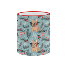 Load image into Gallery viewer, Fawn / Cream Festive French Bulldog Winter Flora Christmas Coffee Mug-4