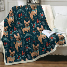 Load image into Gallery viewer, Fawn / Cream French Bulldog Festive Flair Christmas Blanket-Blanket-Blankets, Christmas, French Bulldog, Home Decor-10