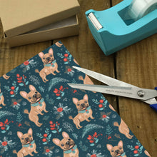 Load image into Gallery viewer, Fawn / Cream French Bulldog Festive Flair Christmas Gift Wrapping Paper - 2 Rolls-Christmas Ornament-Christmas,French Bulldog,Wrapping Paper-2