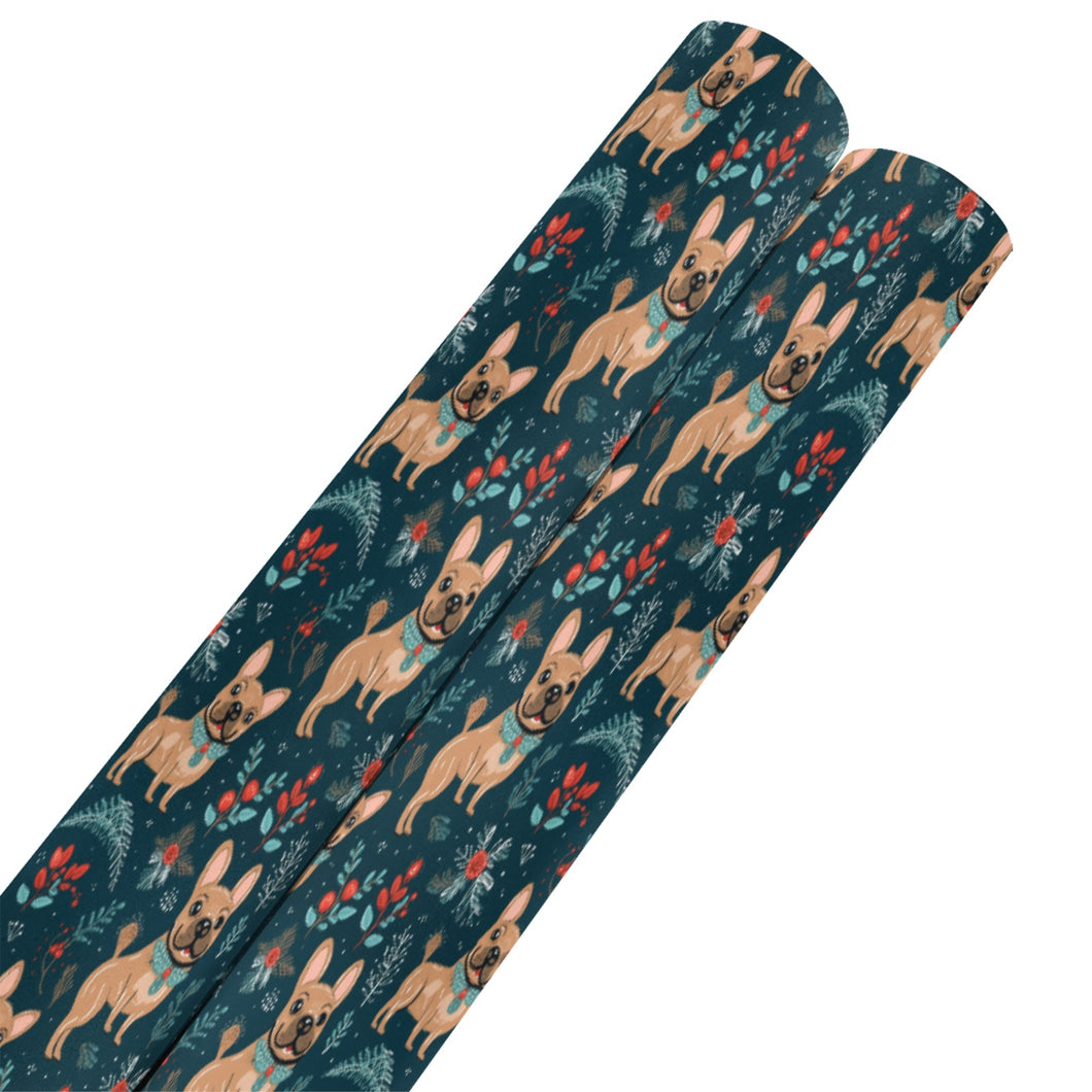 Fawn / Cream French Bulldog Festive Flair Christmas Gift Wrapping Paper - 2 Rolls-Christmas Ornament-Christmas,French Bulldog,Wrapping Paper-French Bulldog-ONE SIZE-5