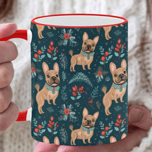 Load image into Gallery viewer, Fawn / Cream French Bulldog Festive Flair Christmas Mug-White2-ONE SIZE-1