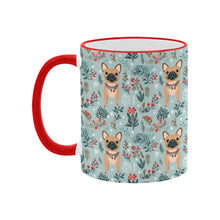 Load image into Gallery viewer, Fawn / Cream French Bulldog Frolic in Winter Botanicals Christmas Coffee Mug-3