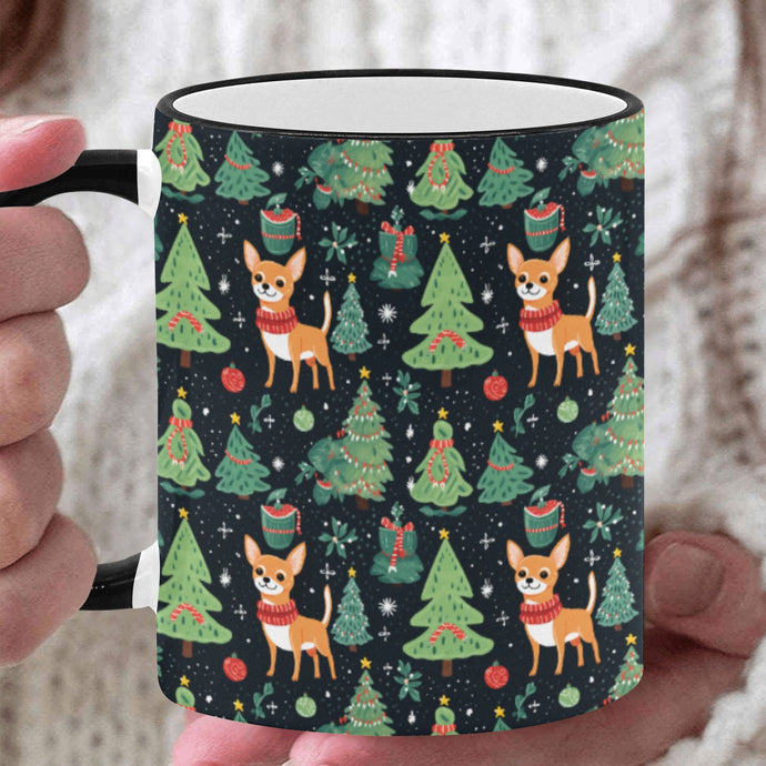 Fawn / Gold and White Chihuahua Christmas Charm Coffee Mug-White-ONE SIZE-1