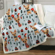 Load image into Gallery viewer, Fawn / Gold Chihuahua Yuletide Joy Christmas Blanket-Blanket-Blankets, Chihuahua, Christmas, Home Decor-2