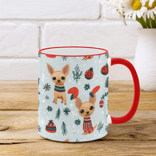 Load image into Gallery viewer, Fawn / Gold Chihuahua Yuletide Joy Christmas Mug-3