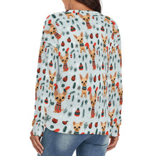 Load image into Gallery viewer, Fawn / Gold Chihuahua Yuletide Joy Women&#39;s V-Neck Christmas Sweater-Apparel-Apparel,Chihuahua,Christmas,Dog Mom Gifts,Sweater,Sweatshirt-4