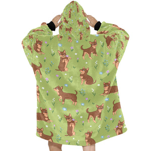 Flower Garden Chocolate Chihuahua Love Blanket Hoodie for Women - 4 Colors-Apparel-Apparel, Blankets, Chihuahua-6