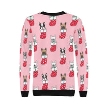 Load image into Gallery viewer, Christmas Stockings and Candy Cane Frenchies Women&#39;s Sweatshirt - 4 Colors-Apparel-Apparel, Christmas, French Bulldog, Sweatshirt-12