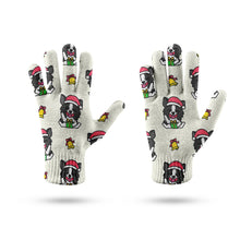 Load image into Gallery viewer, Festive Border Collie Cheer Touch Screen Gloves-Accessories-Accessories, Dog Dad Gifts, Dog Mom Gifts, Gloves-9