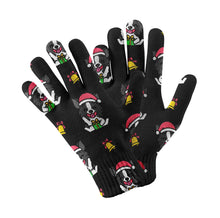 Load image into Gallery viewer, Festive Border Collie Cheer Touch Screen Gloves-Accessories-Accessories, Dog Dad Gifts, Dog Mom Gifts, Gloves-Black-5