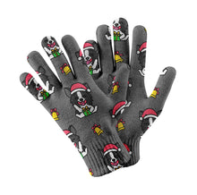 Load image into Gallery viewer, Festive Border Collie Cheer Touch Screen Gloves-Accessories-Accessories, Dog Dad Gifts, Dog Mom Gifts, Gloves-Gray-4