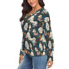 Load image into Gallery viewer, Festive Canopy Poodle Paradise Women's V-Neck Christmas Sweater-Apparel-Apparel,Christmas,Dog Mom Gifts,Poodle,Sweater,Sweatshirt-4