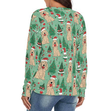 Load image into Gallery viewer, Festive Carousel Cocker Spaniels Women's V-Neck Christmas Sweater-Apparel-Apparel,Christmas,Cocker Spaniel,Dog Mom Gifts,Sweater,Sweatshirt-4