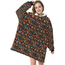Load image into Gallery viewer, Festive Chocolate Dachshund Delight Christmas Blanket Hoodie-Blanket-Apparel, Blanket Hoodie, Blankets, Dachshund, Dog Mom Gifts-ONE SIZE-1