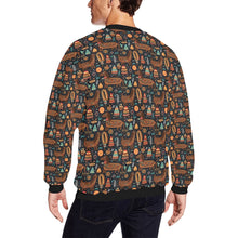 Load image into Gallery viewer, Festive Chocolate Dachshund Delight Christmas Fuzzy Sweatshirt for Men-Apparel-Apparel, Christmas, Dachshund, Dog Dad Gifts, Sweatshirt-2