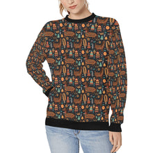 Load image into Gallery viewer, Festive Chocolate Dachshund Delight Sweatshirt for Women-Apparel-Apparel, Christmas, Dachshund, Dog Mom Gifts, Sweatshirt-S-1