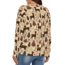 Load image into Gallery viewer, Festive Companions Chocolate Labradors Women&#39;s V-Neck Christmas Sweater-Apparel-Apparel,Chocolate Labrador,Christmas,Dog Mom Gifts,Sweater,Sweatshirt-4