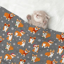 Load image into Gallery viewer, Festive Corgi Snowflake and Christmas Blanket for Dog-Pet Furniture-Blankets,Corgi,Home Decor-12