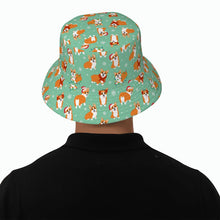 Load image into Gallery viewer, Festive Corgi Snowflake and Christmas Bucket Hat-Hats &amp; Caps-10