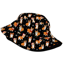 Load image into Gallery viewer, Festive Corgi Snowflake and Christmas Bucket Hat-Hats &amp; Caps-11
