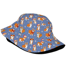 Load image into Gallery viewer, Festive Corgi Snowflake and Christmas Bucket Hat-Hats &amp; Caps-14