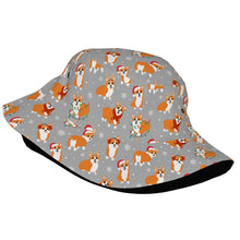 Load image into Gallery viewer, Festive Corgi Snowflake and Christmas Bucket Hat-Hats &amp; Caps-17