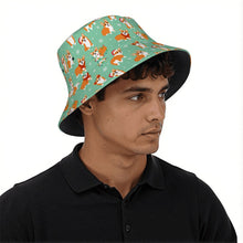Load image into Gallery viewer, Festive Corgi Snowflake and Christmas Bucket Hat-Hats &amp; Caps-18