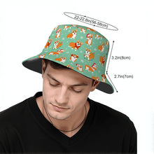 Load image into Gallery viewer, Festive Corgi Snowflake and Christmas Bucket Hat-Hats &amp; Caps-9