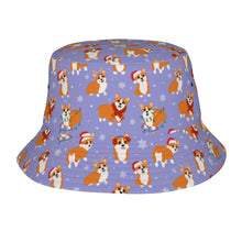 Load image into Gallery viewer, Festive Corgi Snowflake and Christmas Bucket Hat-Hats &amp; Caps-Lavender Purple-One Size-6
