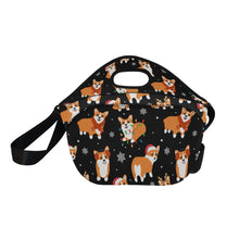 Load image into Gallery viewer, Festive Corgi Snowflake and Christmas Neoprene Lunch Bag-Accessories-Accessories,Bags,Corgi,Lunch Bags-7