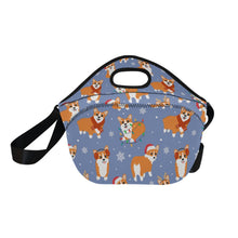 Load image into Gallery viewer, Festive Corgi Snowflake and Christmas Neoprene Lunch Bag-Accessories-Accessories,Bags,Corgi,Lunch Bags-9