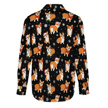 Load image into Gallery viewer, Festive Corgi Snowflake and Christmas Women's Shirt-18