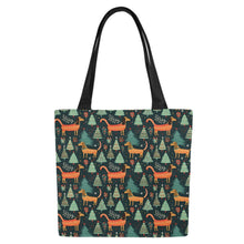 Load image into Gallery viewer, Festive Dachshund Wonderland Canvas Tote Bags - Set of 2-Accessories-Accessories, Bags, Dachshund-White1-ONESIZE-5