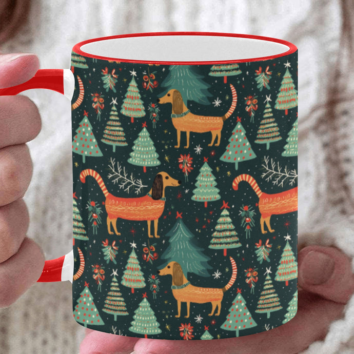 Festive Dachshund Wonderland Christmas Coffee Mug-White7-ONE SIZE-1
