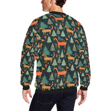 Load image into Gallery viewer, Festive Dachshund Wonderland Christmas Fuzzy Sweatshirt for Men-Apparel-Apparel, Christmas, Dachshund, Dog Dad Gifts, Sweatshirt-2