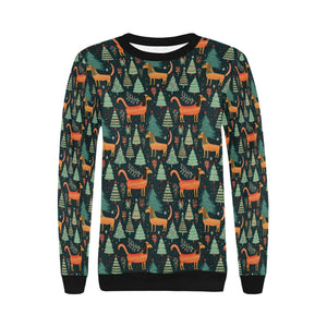 Festive Dachshund Wonderland Christmas Sweatshirt for Women-Apparel-Apparel, Christmas, Dachshund, Dog Mom Gifts, Sweatshirt-3