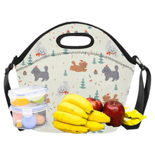 Load image into Gallery viewer, Festive Doodles in Christmas Cheer Neoprene Lunch Bag-3